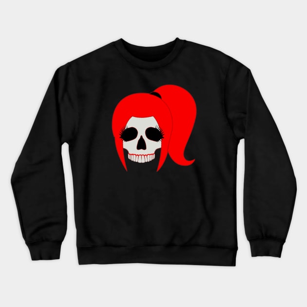 Ponytail Skull Crewneck Sweatshirt by Nuletto